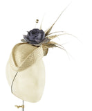 Gold Pillbox - fascinator designed by Sophie Hunter - Rent The Races  - 2
