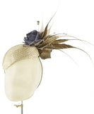 Gold Pillbox - fascinator designed by Sophie Hunter - Rent The Races  - 3
